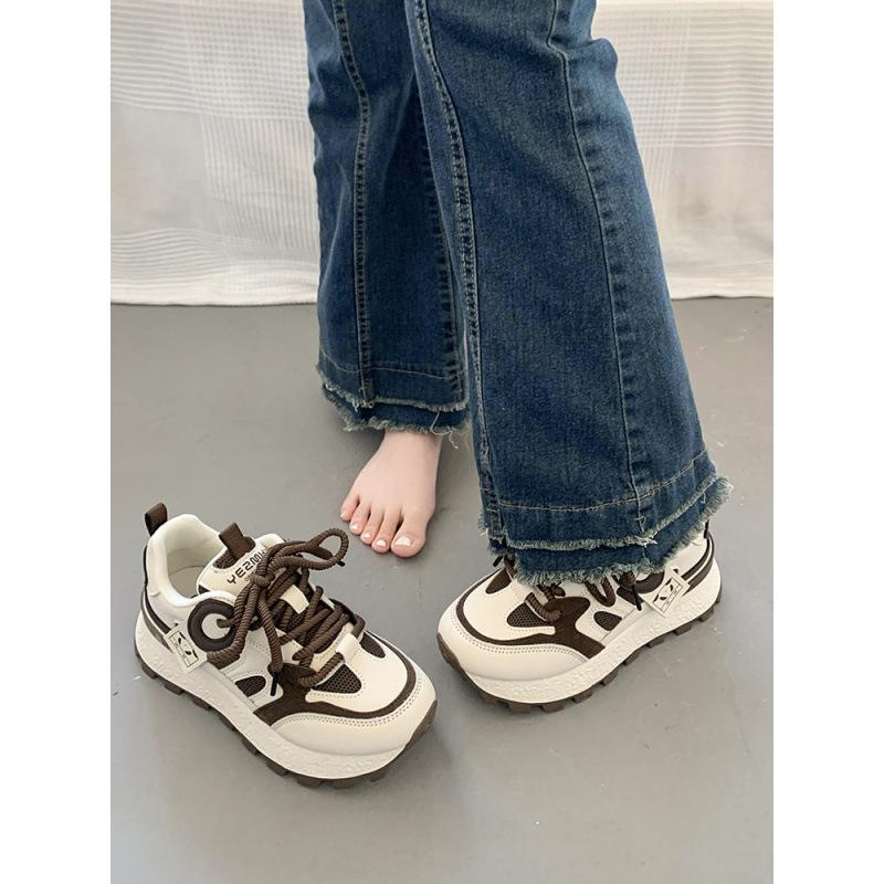 Popular Forrest Gump shoes women's spring and summer 2025 new thick-soled panda dad shoes breathable mesh casual sports shoes