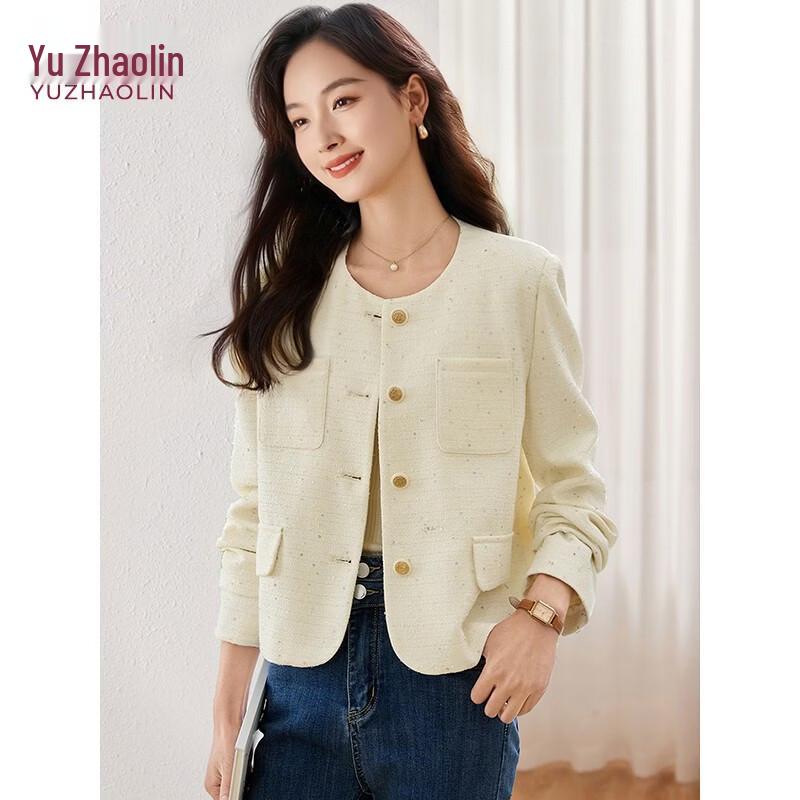 Элегантная короткая твидовая куртка для женщин YUZHAOLIN L