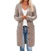 Langer, lockerer Zopfmuster-Strickcardigan für Damen – Herbst/Winter Knopfleisten-Pullover für Europäische & Amerikanische Trends 2026
