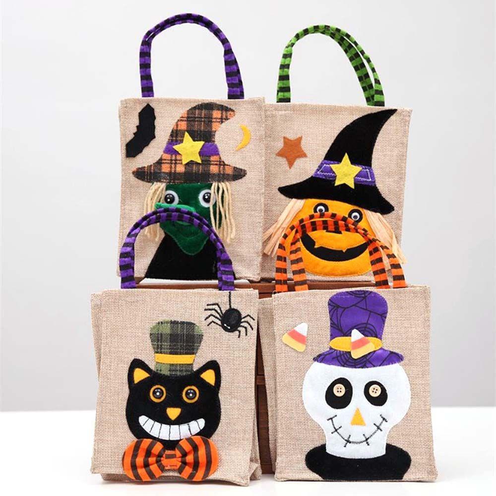 Handle Props Trick Or Treat For Children Kids Halloween Decoration Gift Pouch Candy Bag Tote Bag