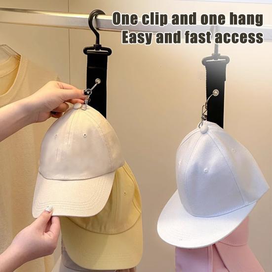 Cap Holder for Cupboard Baseball Cap Hanger with 8 Clips