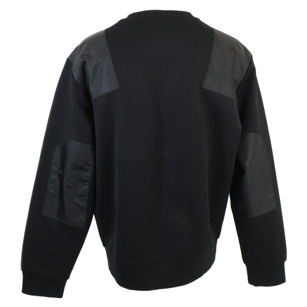 PRADA [Excellent Condition/Domestically Manufactured/Made in 2011] UJL35B Re-Nylon Triangle Logo Plate Panel Sweatshirt tops S blackUsed