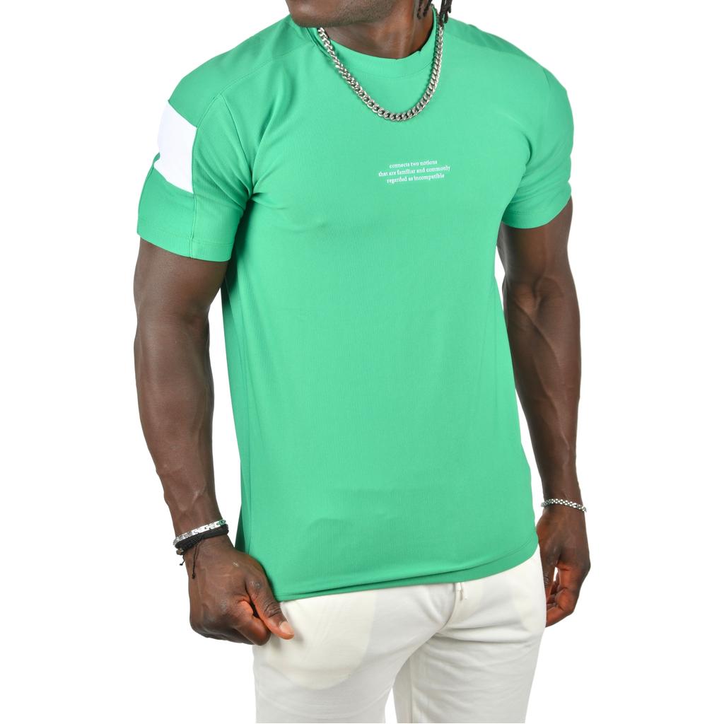 

Футболка DeepSEA Slim Fit с круглым вырезом из лайкры и надписью спереди 2403226