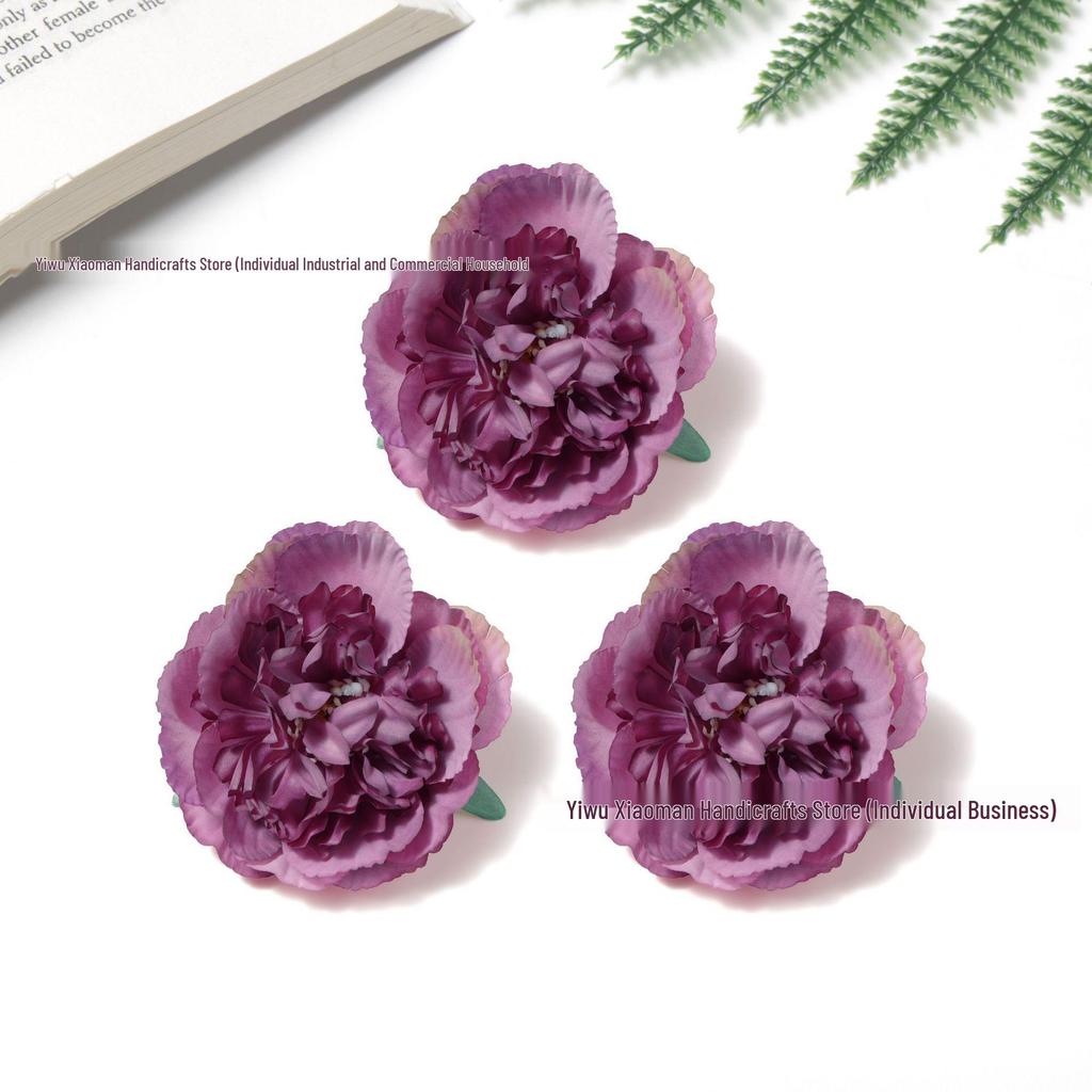 9cm Silk Peony Hair Accessories for Hanfu, Hairpins, or Home Decor Ornaments