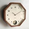 Interform Wall Pendulum Clock Gold Brown 28cm X 28cm X 7cm Clock, CL-3351BN, Görlitz Wood, (W) (H) (D)
