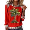 Women's Fashion Christmas Printed Long-Sleeve Pullover Top
