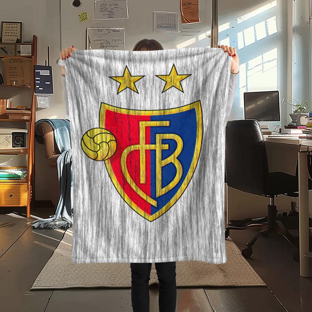 1Pc FC Basel Print Flannel Blanket High Quality Warm Comfortable Cover for All Seasons Perfect for Gifts Home Decor