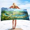 Beautiful Castle Series Seaside Vacation Beach Towel Swimming Bath Towel Microfiber Towel