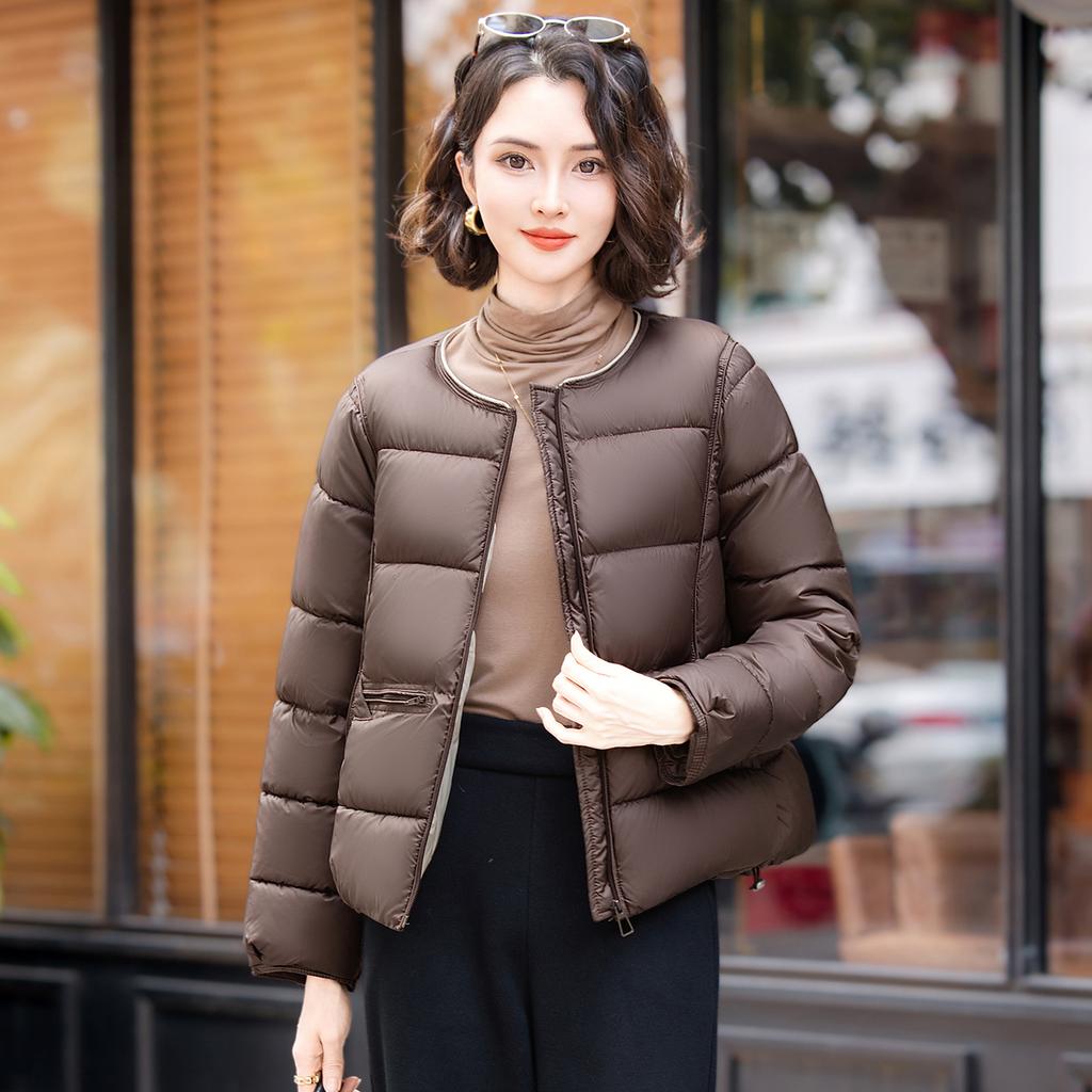 Winter new women's clothing fashionable round neck loose cotton-padded clothes to keep warm and light short down cotton-padded jackets