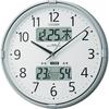 RHYTHM CITIZEN Wall Thermometer and Alarm CITIZEN Inform Navi Clock, Radio-Controlled Clock, Hygrometer, Sound, Silver, F, 27.5×5.0cm, 4FY618-019
