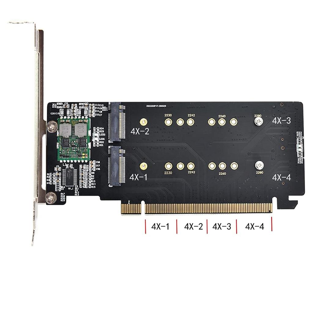 CY M.2 NVME To PCIe Adapter, Dual 2X 4X NVME M.2 AHCI To PCIE Express 3.0 Gen3 X8 X16 RAID Card Adapter VROC Raid0 Hyper Adapter.