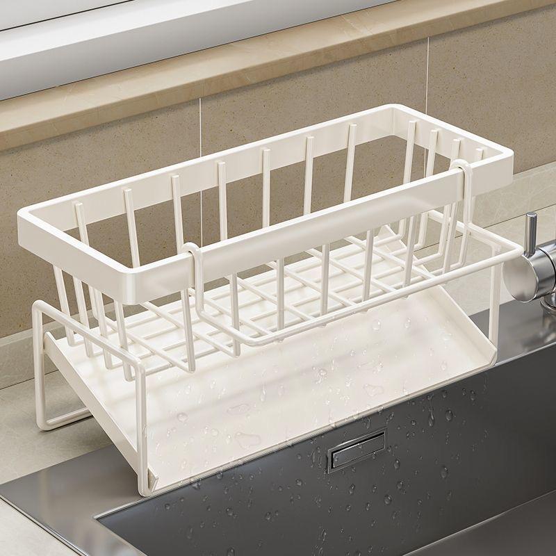 Multifunksjonell svampstativ avløp Kjøkkenhylle Vask Rag Oppvaskmiddel Oppvaskklut Organisering Kjøkken Oppbevaringsstativer