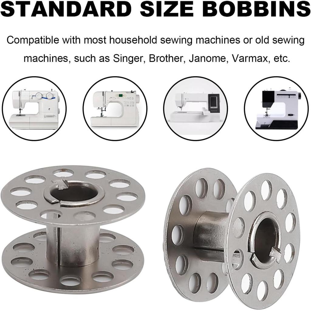 Sewing Bobbins 25 Pieces Stainless Steel Home Supplies With Storage Box Walking Foot Sewing Machine Bobbins For Crocheting Class