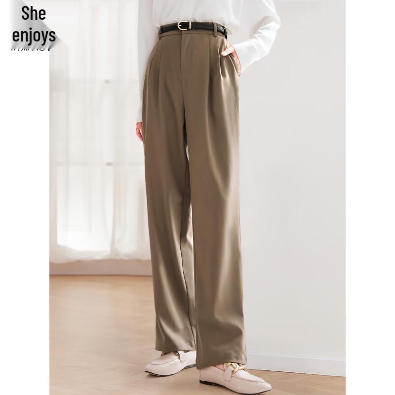 Women's High-Waist Wide-Leg Straight Suit Pants