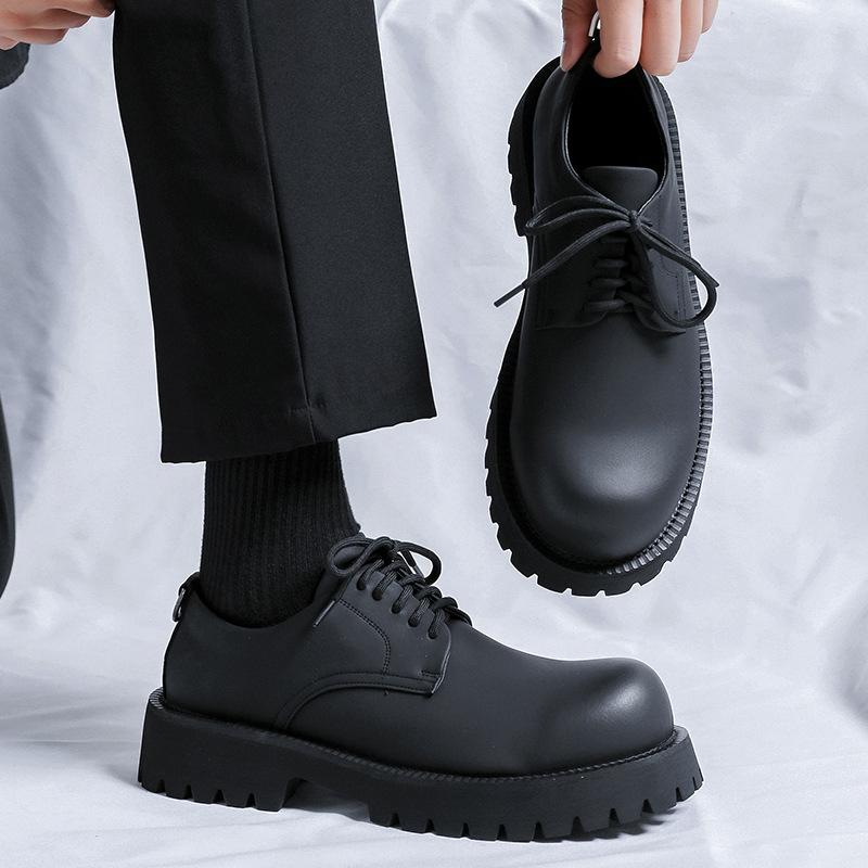 Casual leather shoes men's British style platform heightening tooling big head shoes men's Martin small leather shoes 8832-R