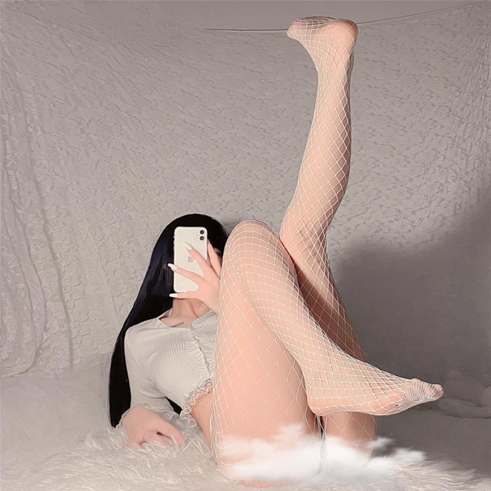 Fishnet Socks Black Silk Hollow Sexy Ins Tide European and American Grid Black Stockings Spring and Summer Internet Celebrity Pantyhose Manufacturers