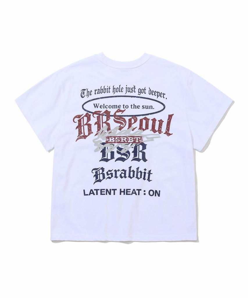 Bieseulaebis Back Rabbit Hole Latent Heat Graphic Short Sleeve T-Shirt White