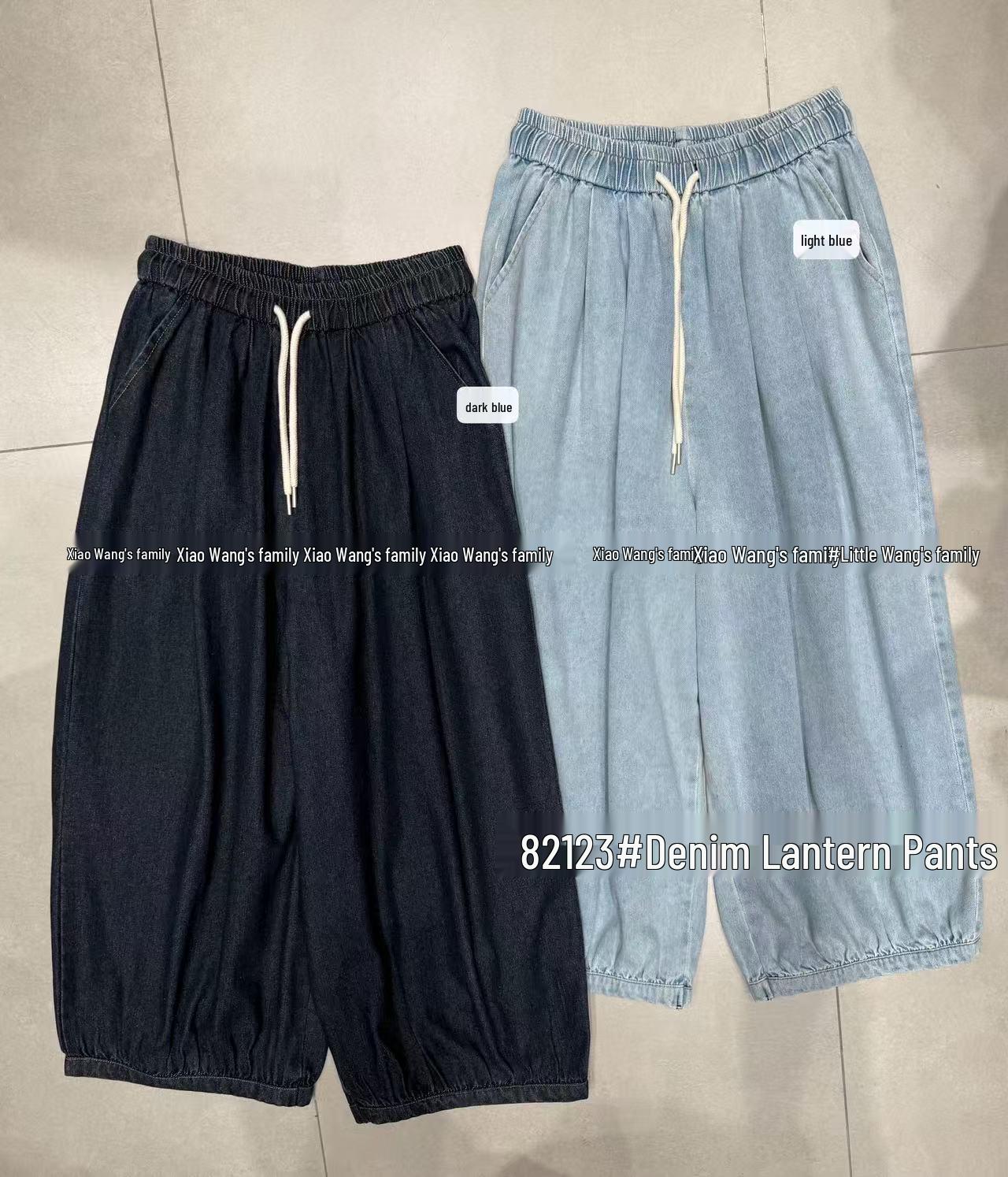 

Весенние джинсы-фонарики свободного кроя в стиле ретро от Сяо Вана One Size светло-синий