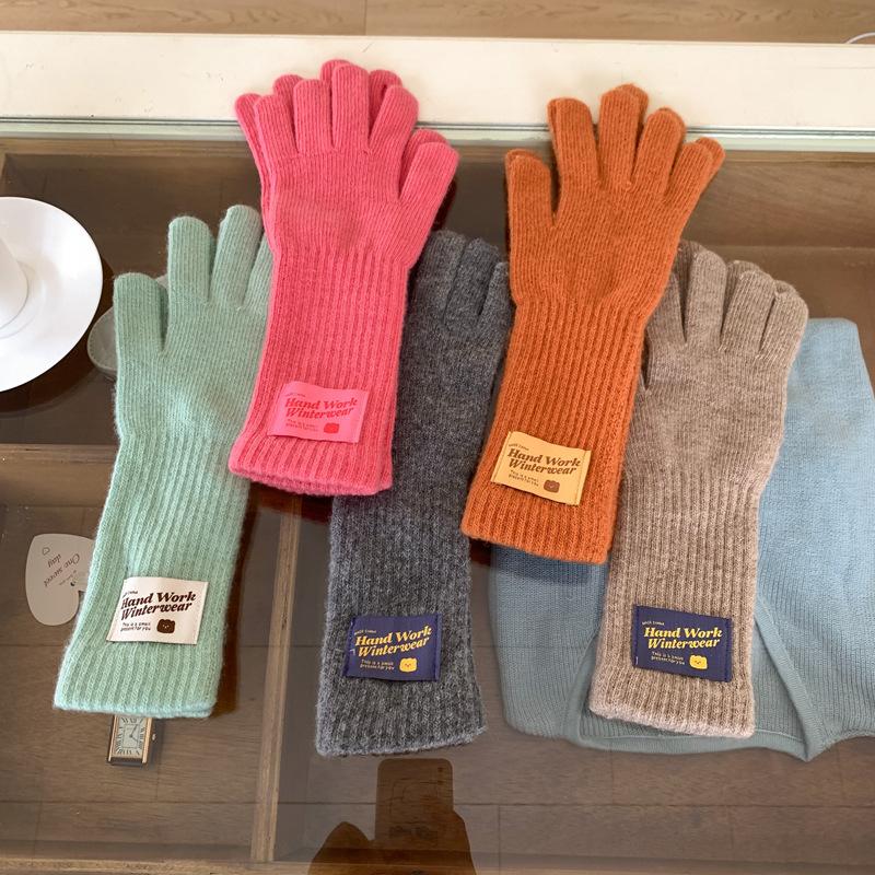 Gloves  Wool Knitted Touch Screen Cloth Thickened Winter Outdoor Warmth for Women Riding
