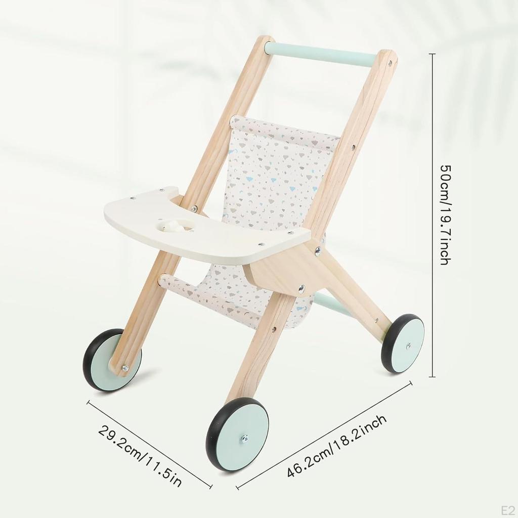 Wooden Childrens Doll Toy Educational Simulation for Dolls Pram Ages 1-2 Gift Party