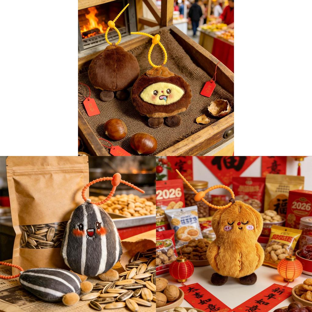 Plush Chestnut Keychain With Soft Pp Cotton For Bag Decor And Gift For All Ages