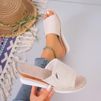 Zeppe Estive Ciabatte Donna Piattaforma Tacchi Alti Ciabatte Da Donna Esterno Scarpe Zeppa Base Sandali Outdoor Retrò Ciabatte Donna