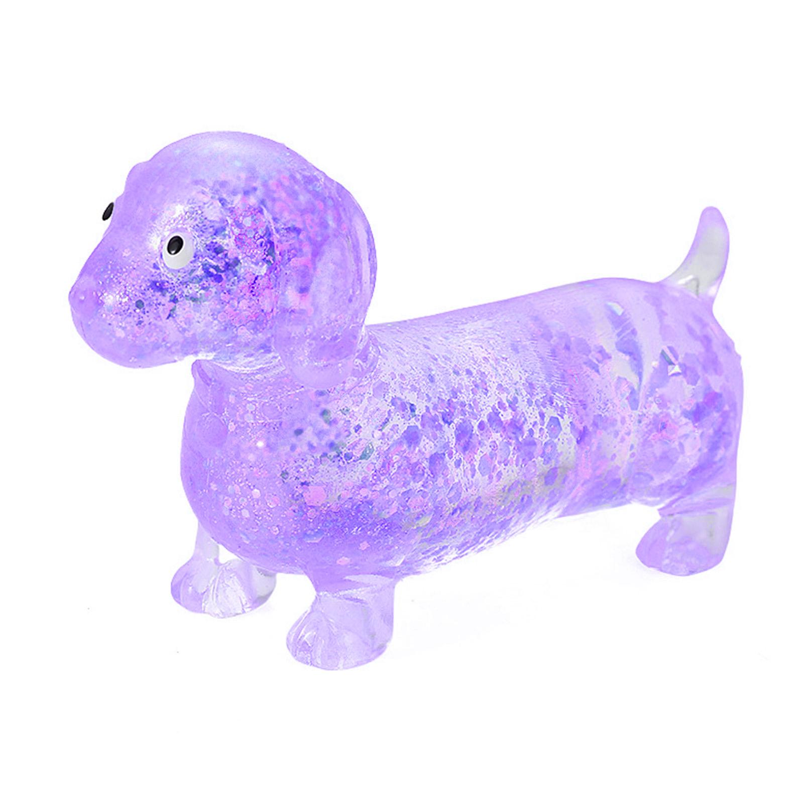 

Glitter Dachshund Stress Balls Sensory Toys Stress Relief Fidget Toys Squishy Dough Ball Gifts for Adults Children Best Gift фіолетовий
