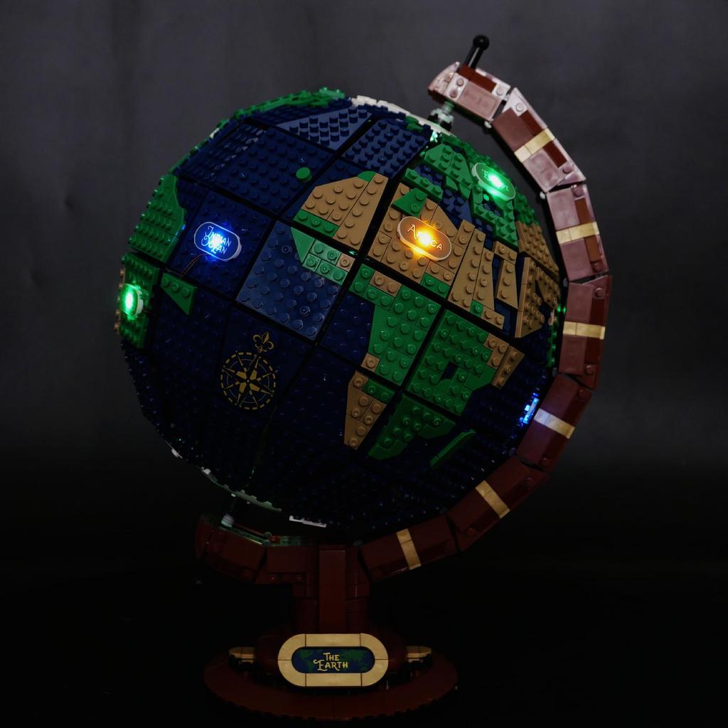 Светодиодная подсветка с пультом дистанционного управления для глобуса Lego 21332 серии Creative
