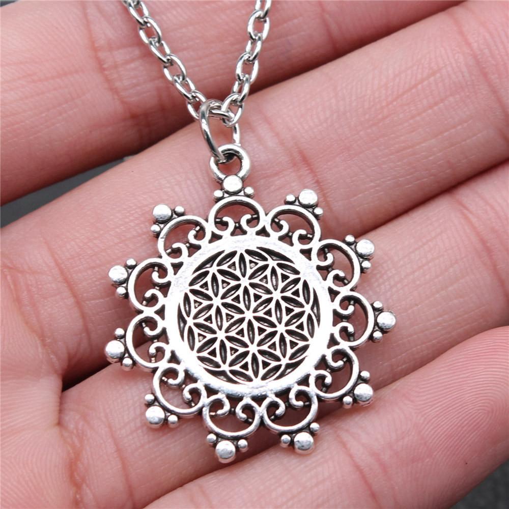 Flower Of Life 45cm Or 70cm Long Chain Necklace Women Jewelry New Year's Day Bohemian Cheapest Items