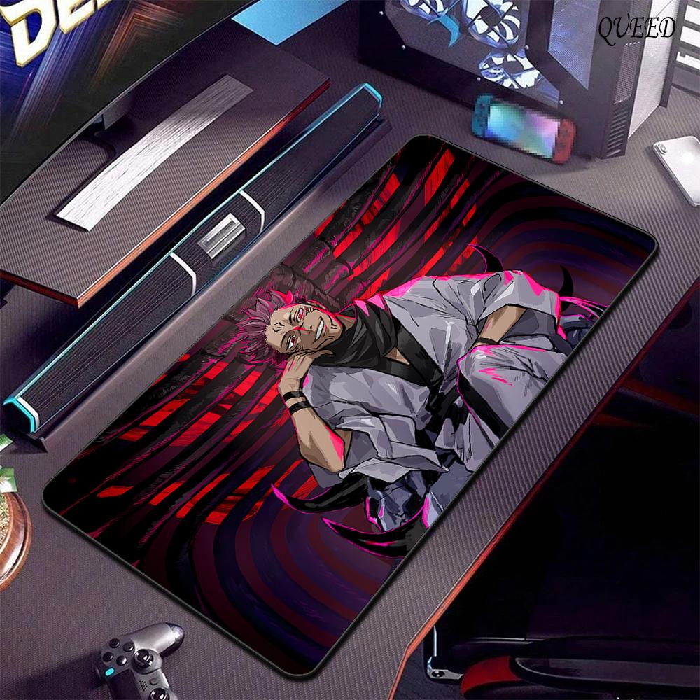 Großes Gaming-Mauspad Jujutsu Kaisen Gojo Satoru Mauspads LockEdge Verdickte Computer-Tastatur-Schreibtischmatte Gummi-Anti-Rutsch-Matten