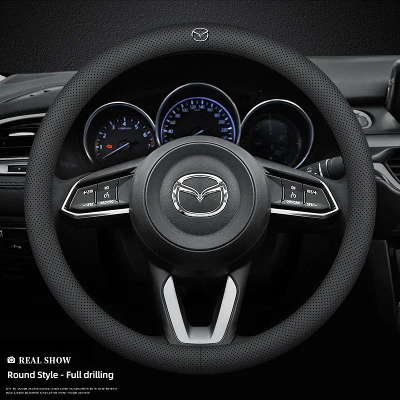 2025 Horký 38cm kožený potah volantu do auta z uhlíkových vláken pro Mazda MX-5 CX-30 CX-3 CX-8 CX-5 CX3 CX5 CX4 cx30 cx8 auto accesso