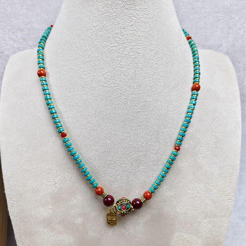 Handmade Nepal Ethnic Woven Clavicle Chain - Women’s Vintage Style Sweater Necklace, Versatile Design