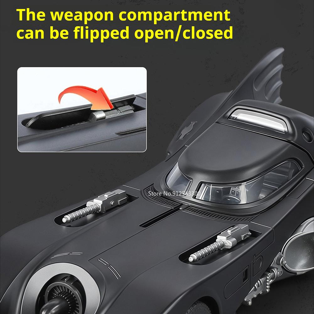 1:32 Scale Batmobile Model Car Toy Sound Light Shock Absorption Classic Movie Supercar Models Metal Diecast Gifts for Kids