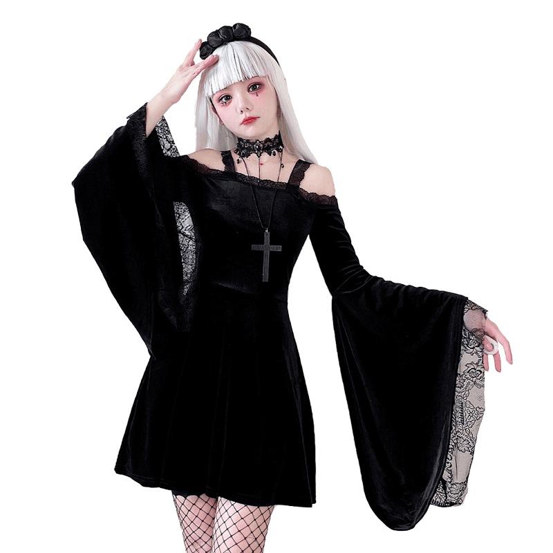 Halloween costume sexy punk style dark goth Y2K Millennium Yamamoto cold wind little devil dress