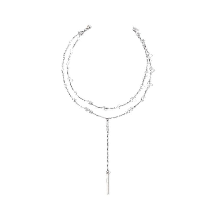 Pearl Necklace New Jewelry Niche High-end Accessories Sweater Chain Light Luxury Fringed Collarbone Chain