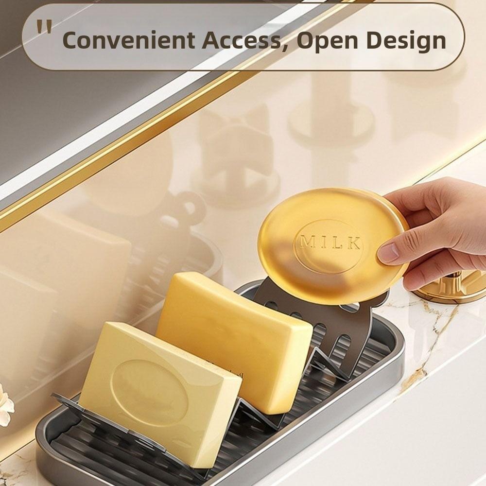 Durable Cartoon Soap Rack Multifunctional Space Saving Narrow-sided Sink Storage Rack Bathroom Draining Box Bathroom Accessories