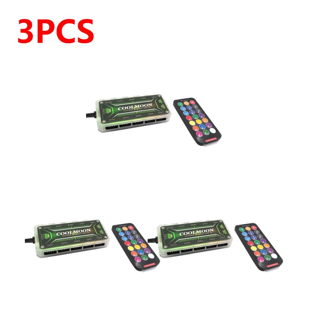 COOLMOON RGB Remote Controller DC12V 5A RGB Cooling Fan Intelligent Controller PC Computer Case Cooling Chassis Silent Fan Hub