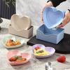 10Set of romantic heart-shaped plates, thick, durable, and reusable, suitable for cakes, donuts, chips, small breads, and afternoon tea snacks.