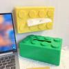 New Creative Building Blocks With Spring Tissue Box Wall-mounted Perforation-free Paper Holder Bathroom Face Towel Box Organizer