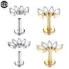 1Pc G23 Titanium Ear Tragus Earring Stud Internally Threaded CZ Crystal Labret Ring Cartilage Helix Piercing Body Jewelry 16G