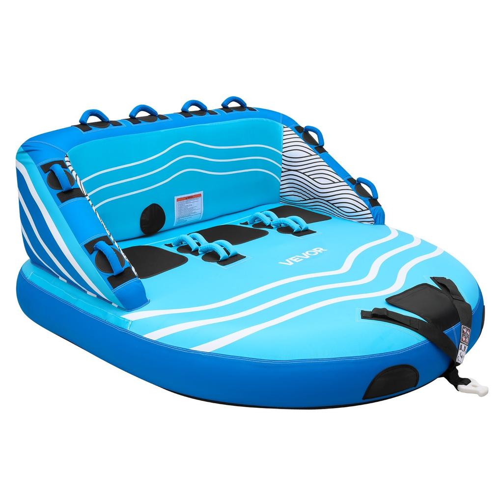 Towable Tubes for Boating, 3-Rider Inflatable Towable Tube for Boat to Pull, 231 kg Capacity Water Sports Boating Tubes - with Full Nylon Cover, Dual