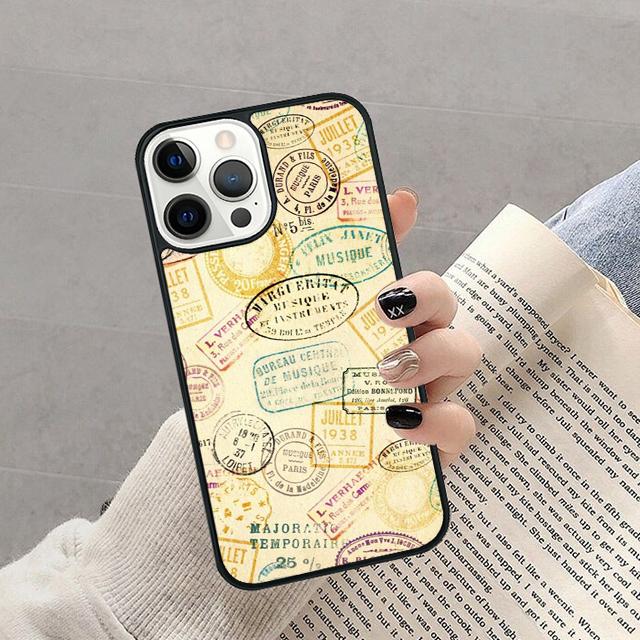 Passport Travel Stamps Phone Case For iPhone 17 Air 16 Pro Max 15 14 Plus 12 13 Soft Bumper Shell Cover Coque