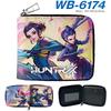 K-Pop Demon Hunters Short PU Zip Wallet Anime Card Holder Mini Coin Purse Black 1pcs