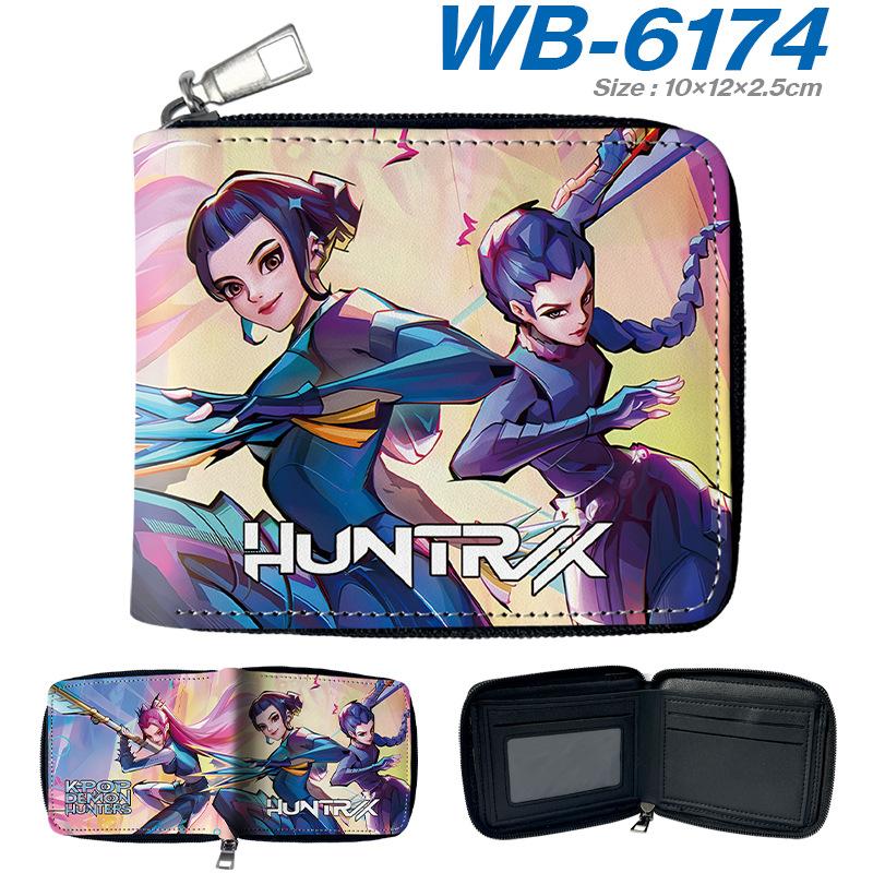 K-Pop Demon Hunters Short PU Zip Wallet Anime Card Holder Mini Coin Purse Black 1pcs