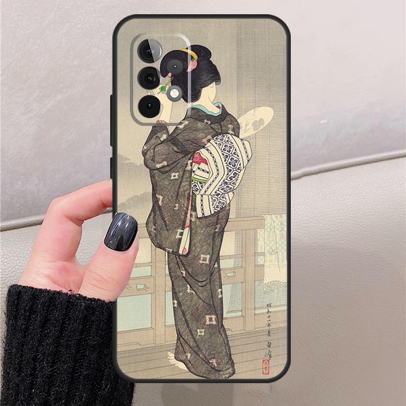 Japanese Art Kimono Tattoo For Samsung Galaxy A17 A37 A57 A53 A33 A13 A32 A52 A16 A36 A56 A55 A35 A15 A54 A34 A14 Case