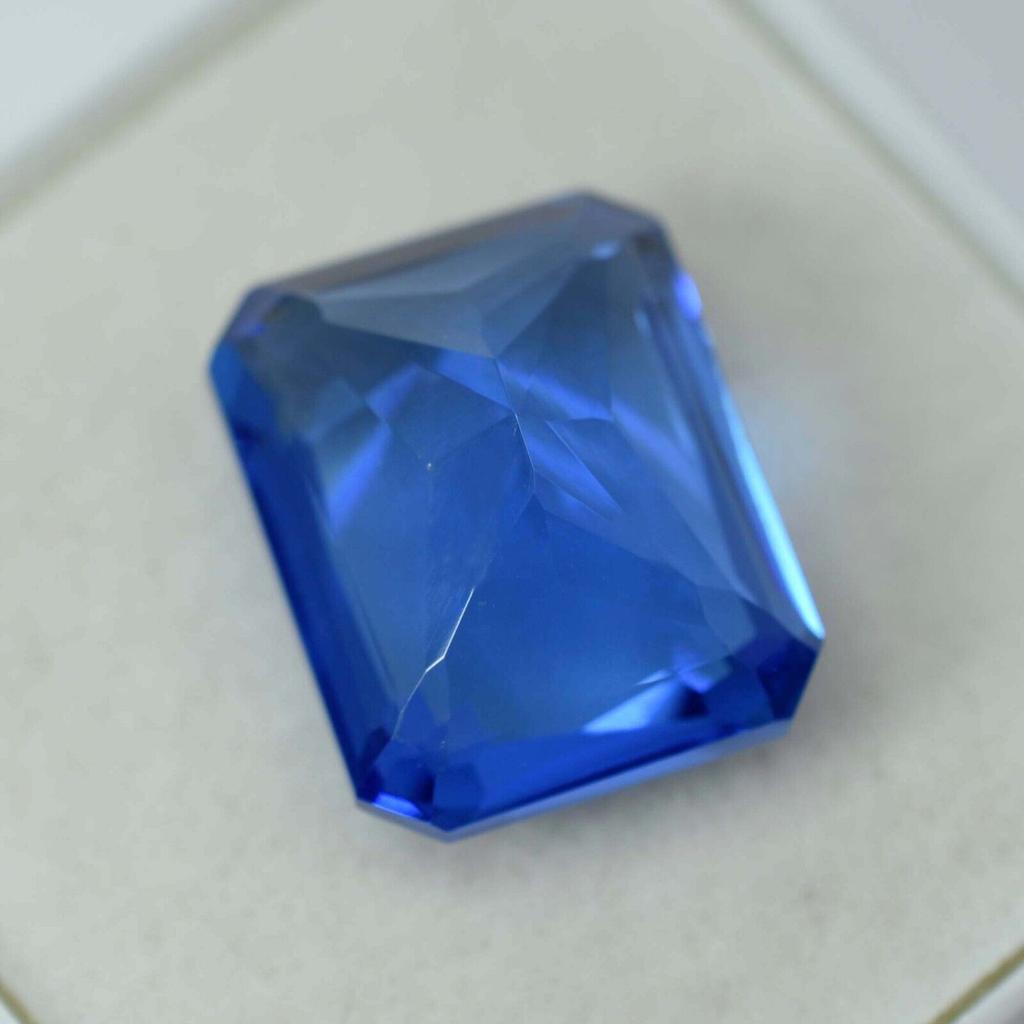 Natural Blue Sapphire Loose Gemstone 9.10 Ct Ceylon Emerald Cut September Birthday Birthstone