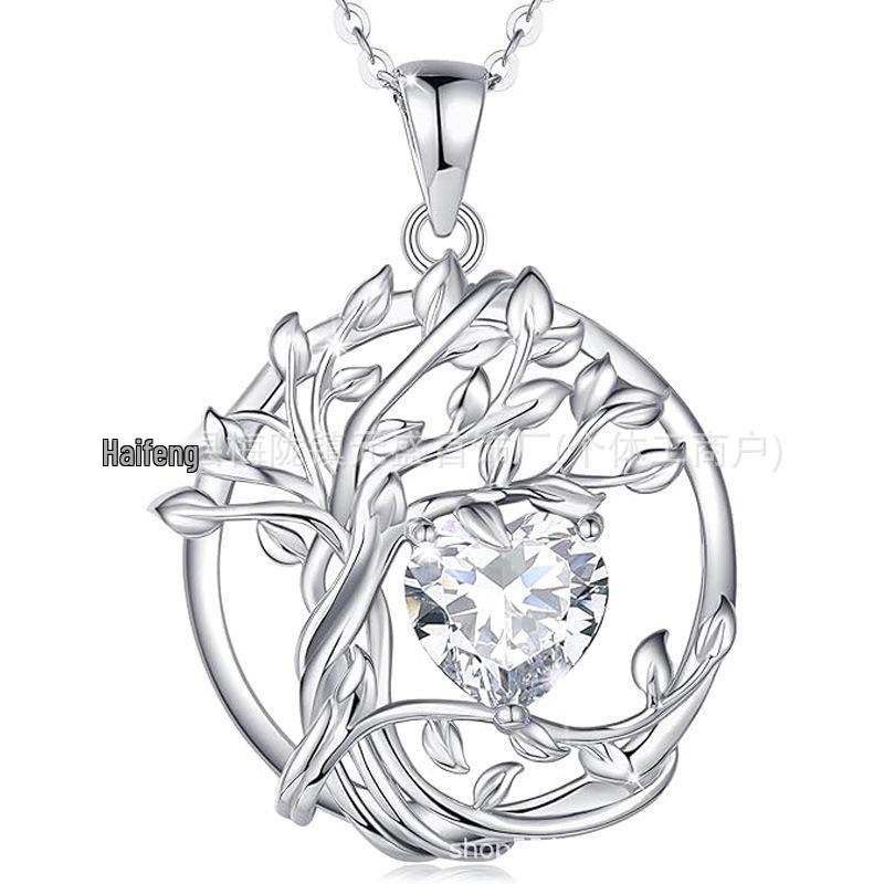 Tree of Life Double-layer Necklace: Women's 925 Sterling Silver with Twelve Birthstones