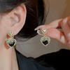 2025 New Vintage Dainty Female Crystal Stone Stud Earring Cute Fashion Heart Zircon Wedding Earrings for Women Jewelry Gifts