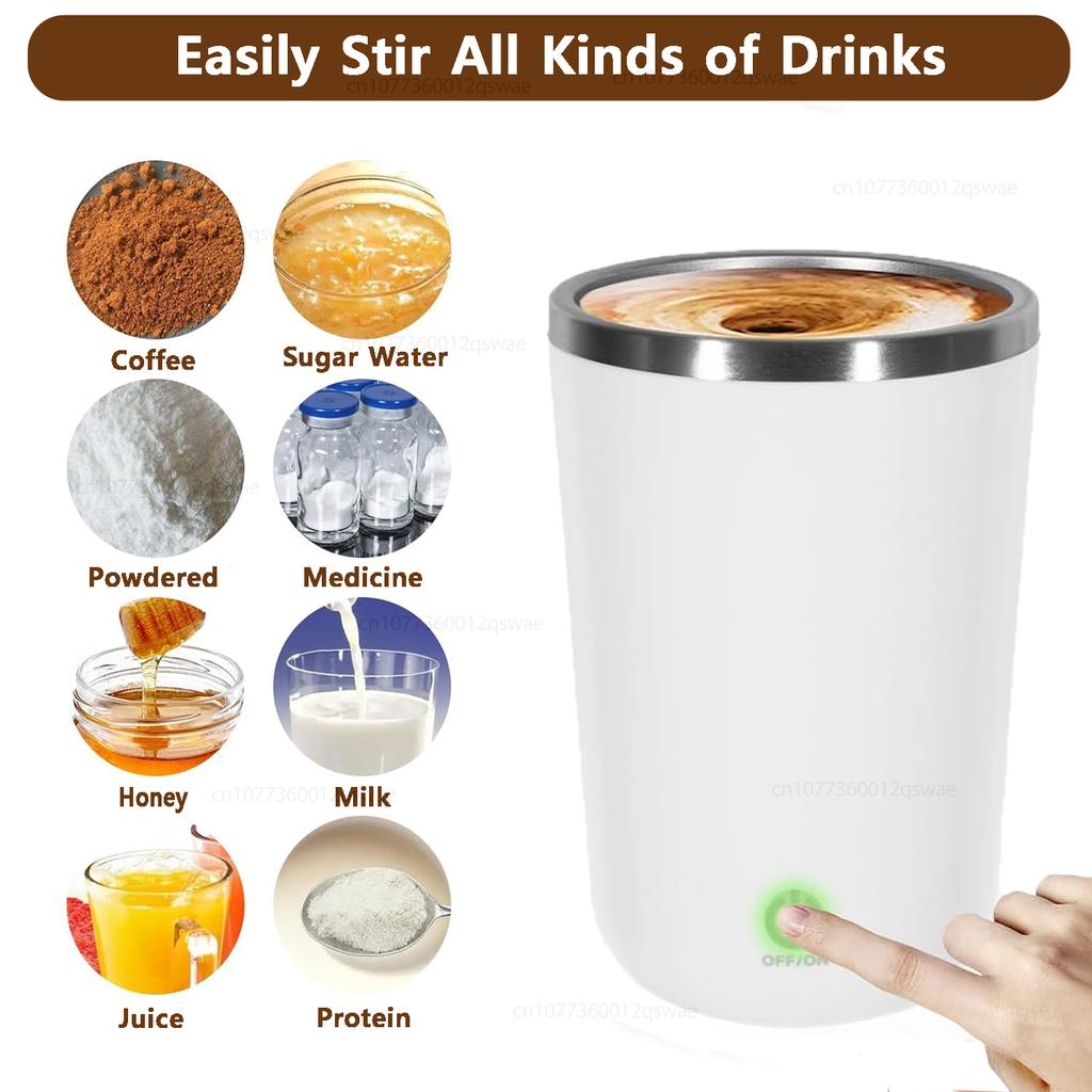 Rechargeable Automatic Self Stirring Coffee Mug Stainless Steel Magnetic Cup With Lid Electric Coffee Self Mixing Mug