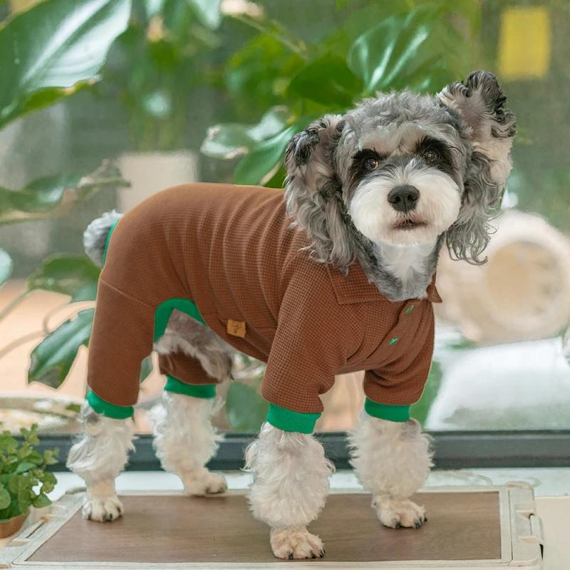Зимние комбинезоны для собак Бишон Шнауцер Самоед Бордер-колли Гигантский пудель Лабрадор Хаски Золотистый ретривер Одежда для больших собак M коричневый